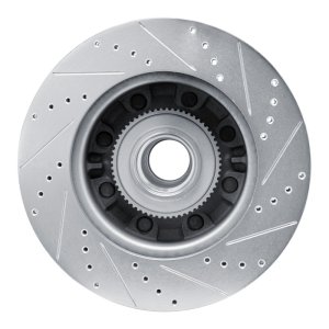 Ford E-150 Brake Rotor (1) - Front Left - R1 Concepts - Drilled & Slotted - Silver - `08-`25